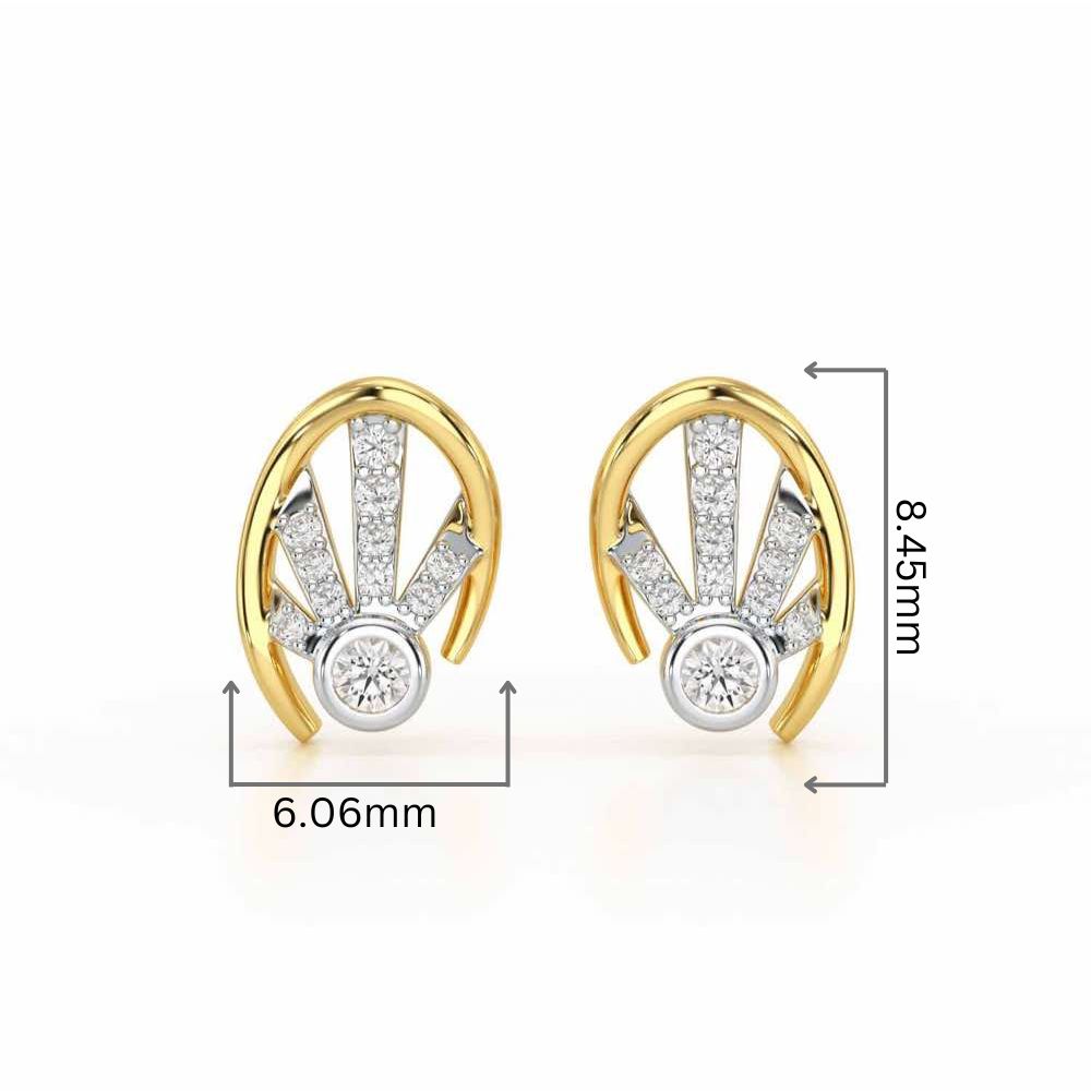 Dazzle Drops Silver Earrings - Yellow Gold - Image 2