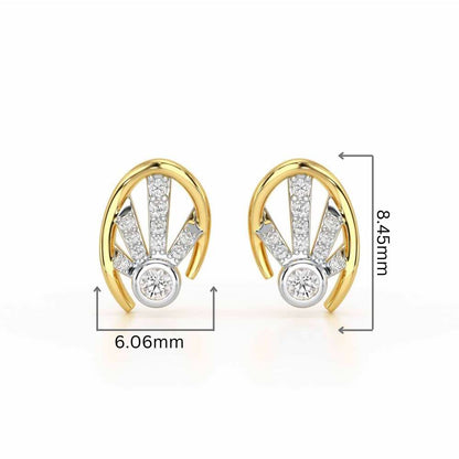 Dazzle Drops Silver Earrings - Yellow Gold - Image 2