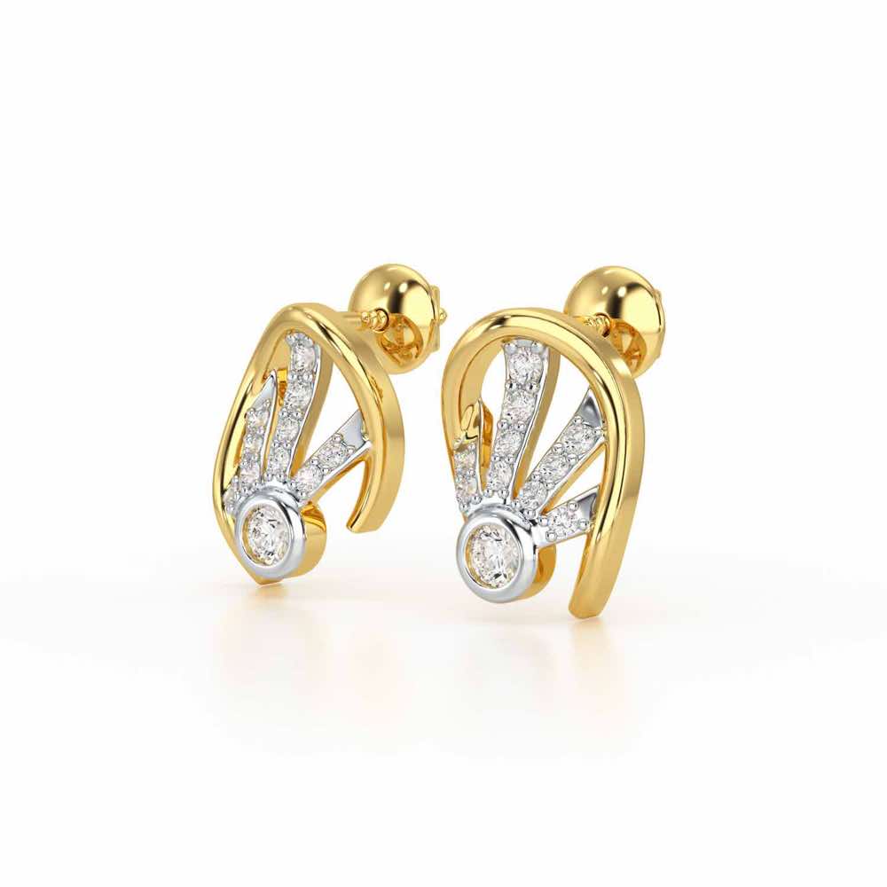 Dazzle Drops Silver Earrings - Yellow Gold - Image 3