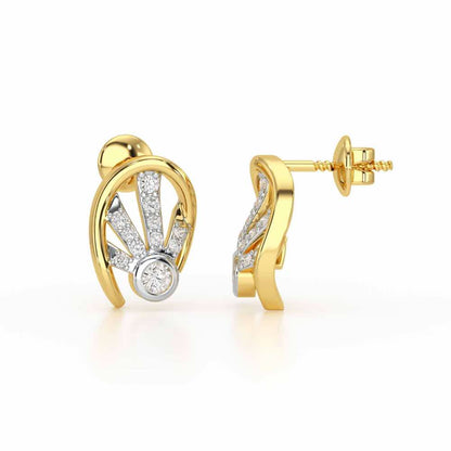Dazzle Drops Silver Earrings - Yellow Gold - Image 4