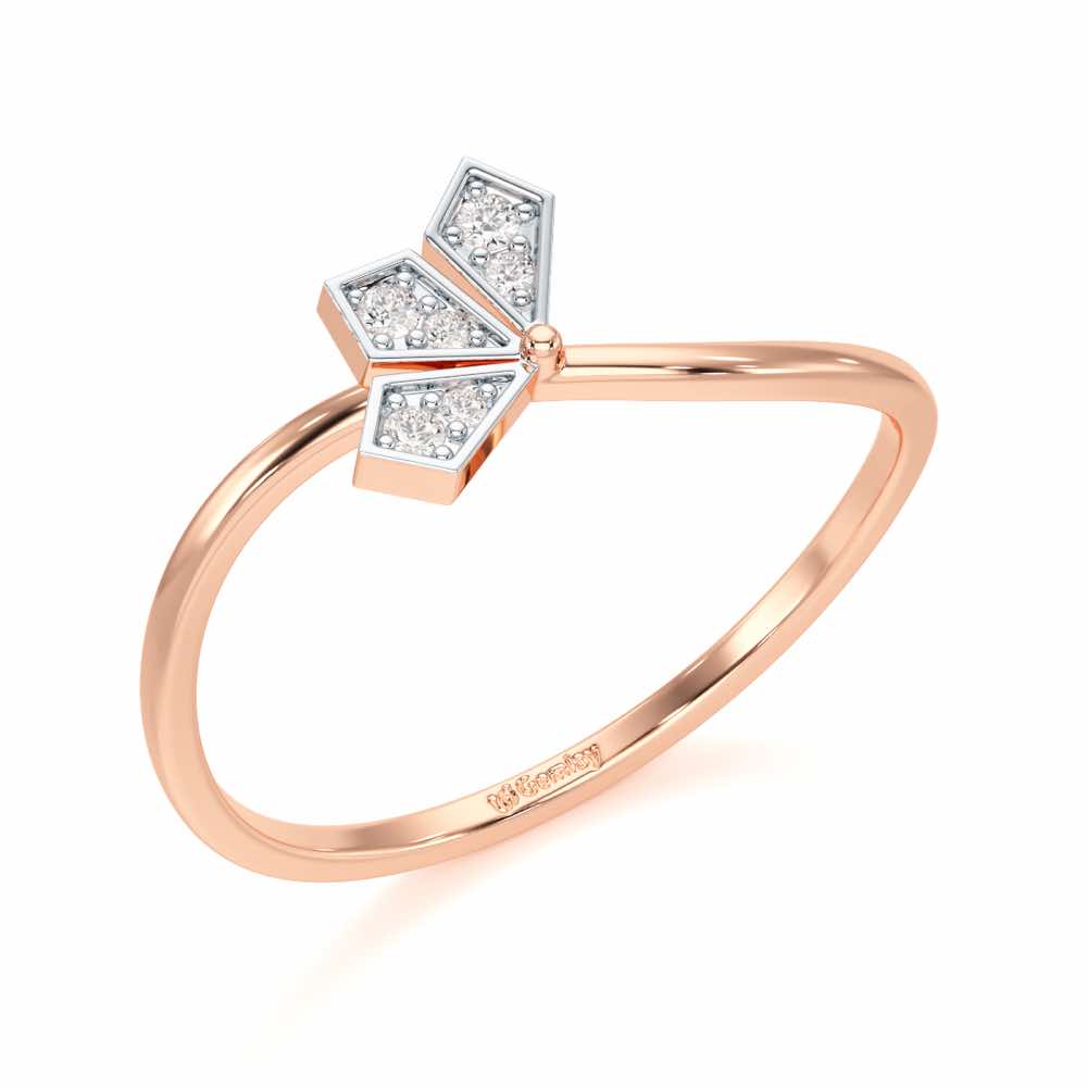 Dazzle Petals Silver Ring - Rose Gold - Image 1