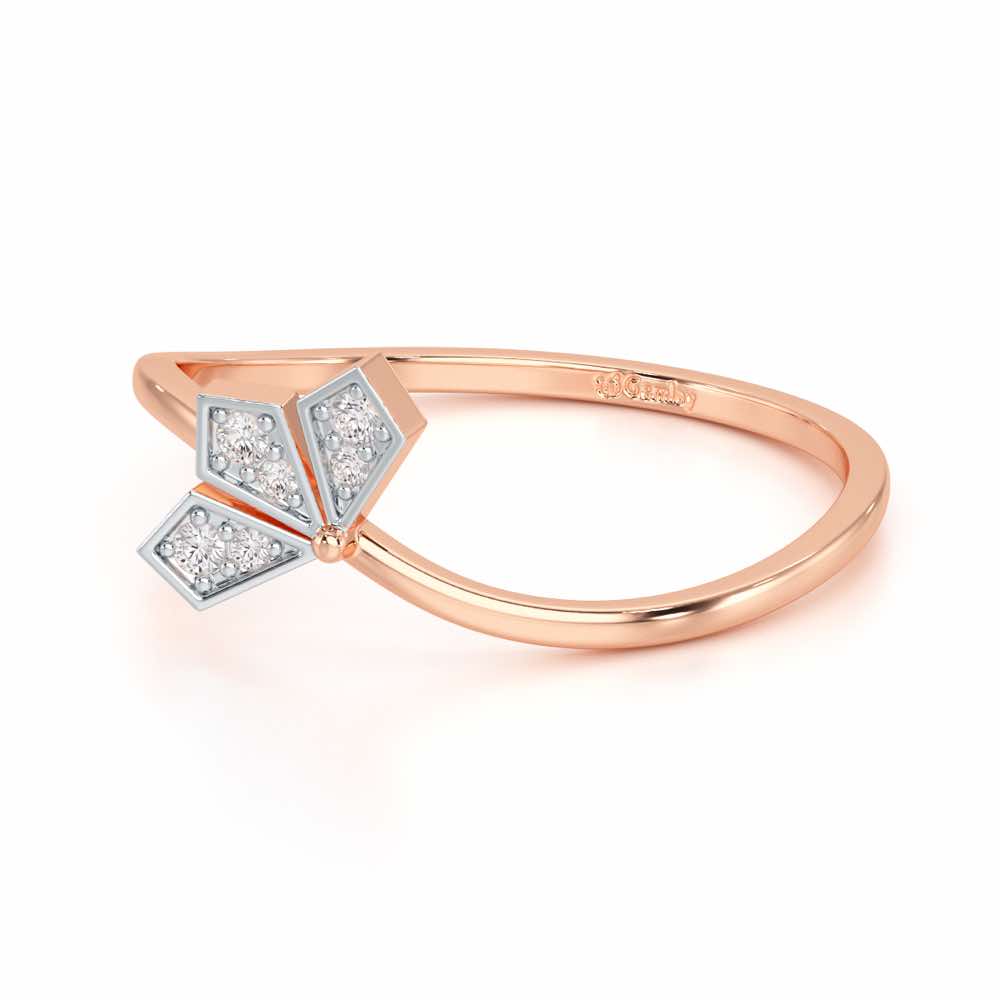 Dazzle Petals Silver Ring - Rose Gold - Image 2