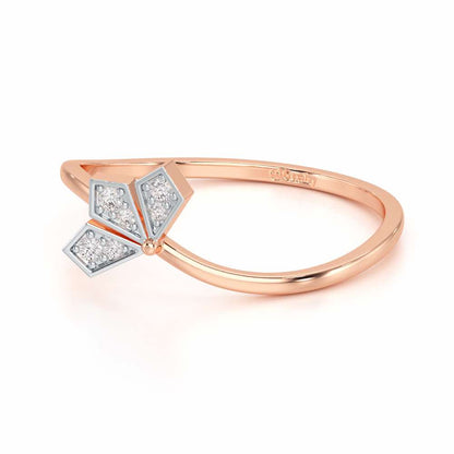 Dazzle Petals Silver Ring - Rose Gold - Image 2