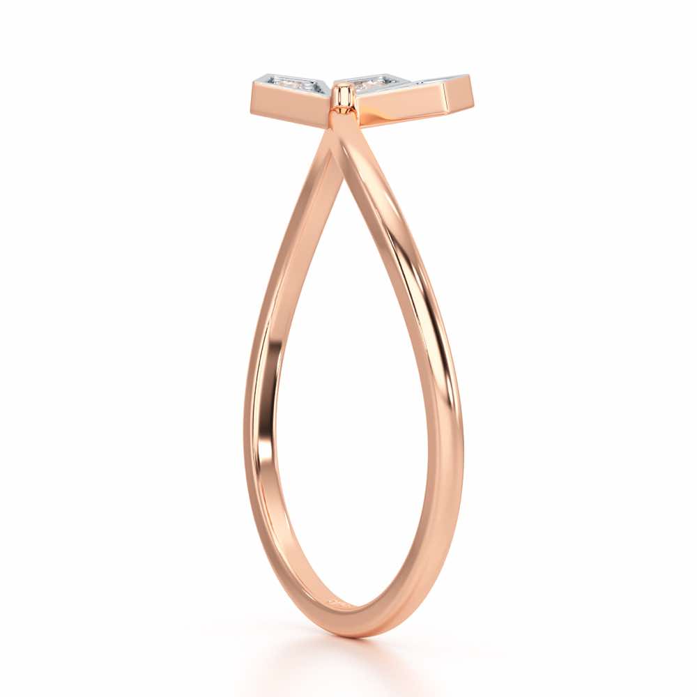 Dazzle Petals Silver Ring - Rose Gold - Image 3