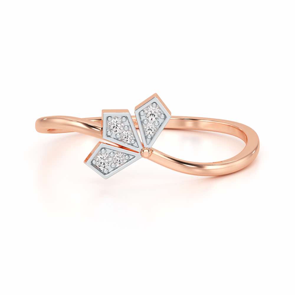 Dazzle Petals Silver Ring - Rose Gold - Image 4