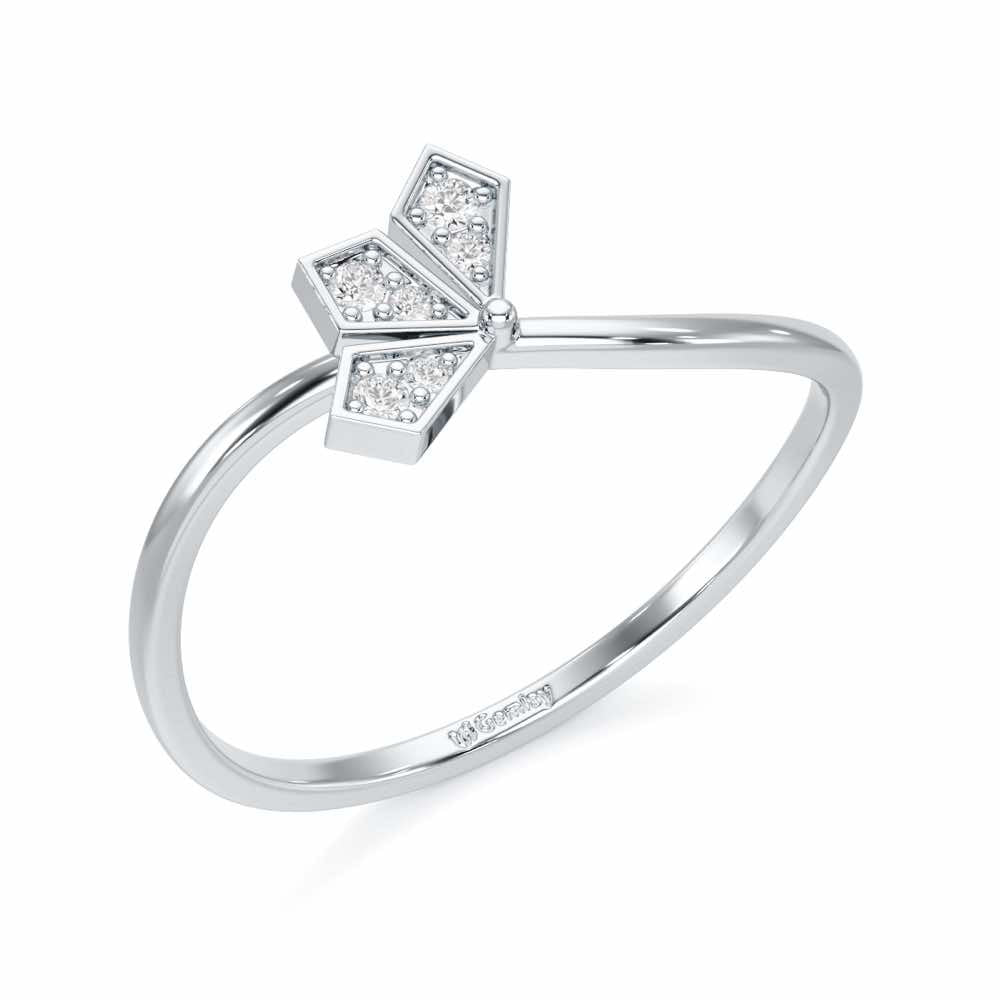 Dazzle Petals Silver Ring - White Gold - Image 1