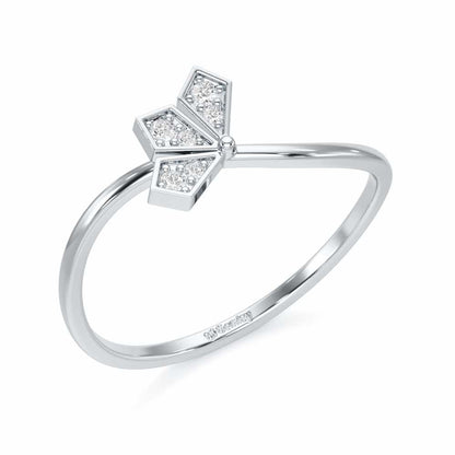Dazzle Petals Silver Ring - White Gold - Image 1