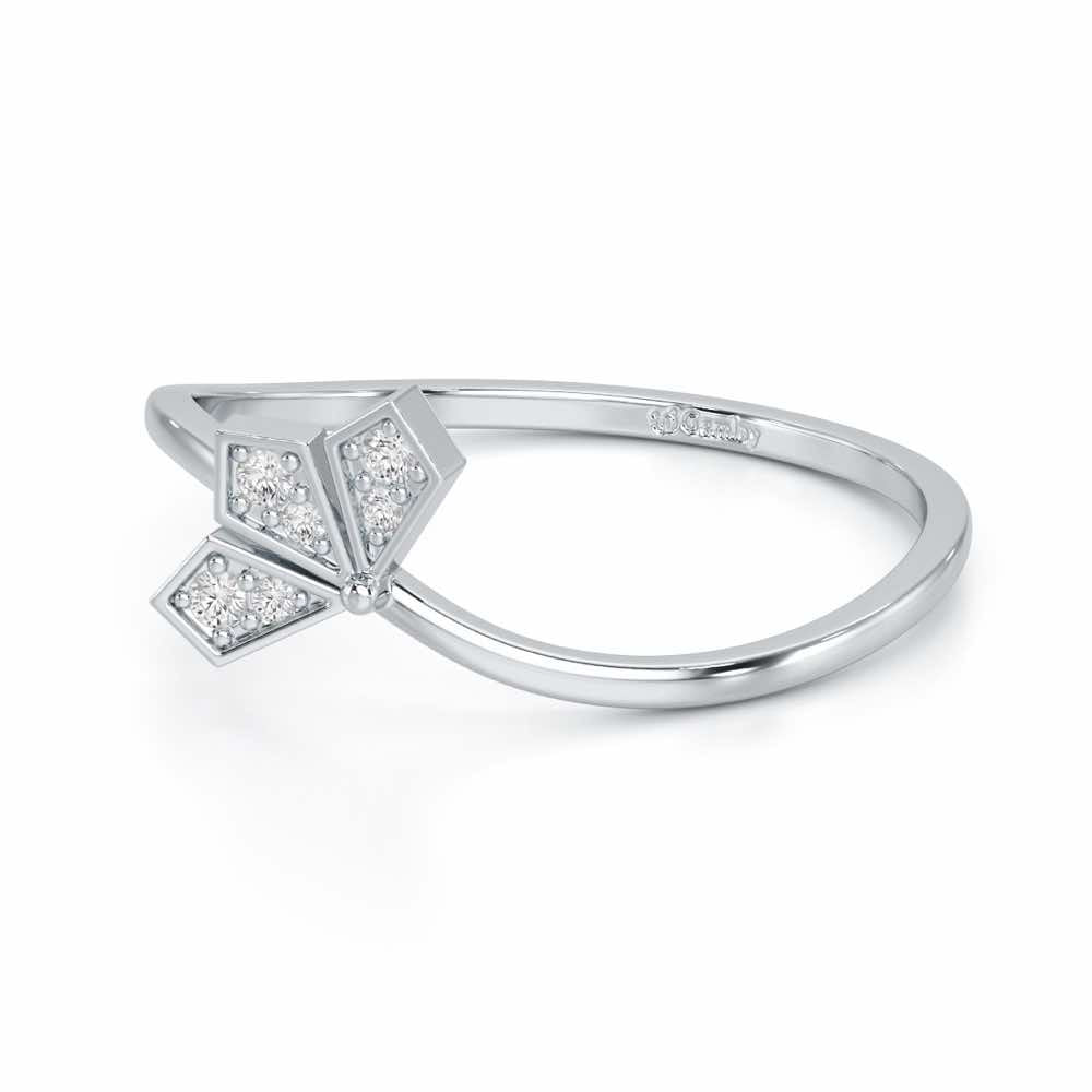Dazzle Petals Silver Ring - White Gold - Image 2