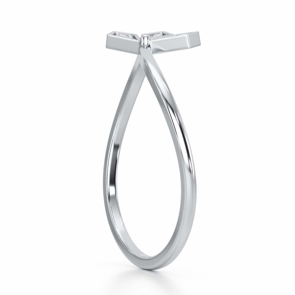 Dazzle Petals Silver Ring - White Gold - Image 3