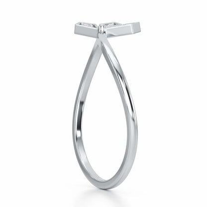 Dazzle Petals Silver Ring - White Gold - Image 3