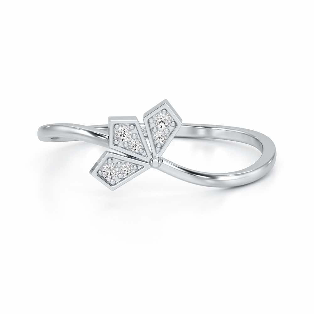 Dazzle Petals Silver Ring - White Gold - Image 4
