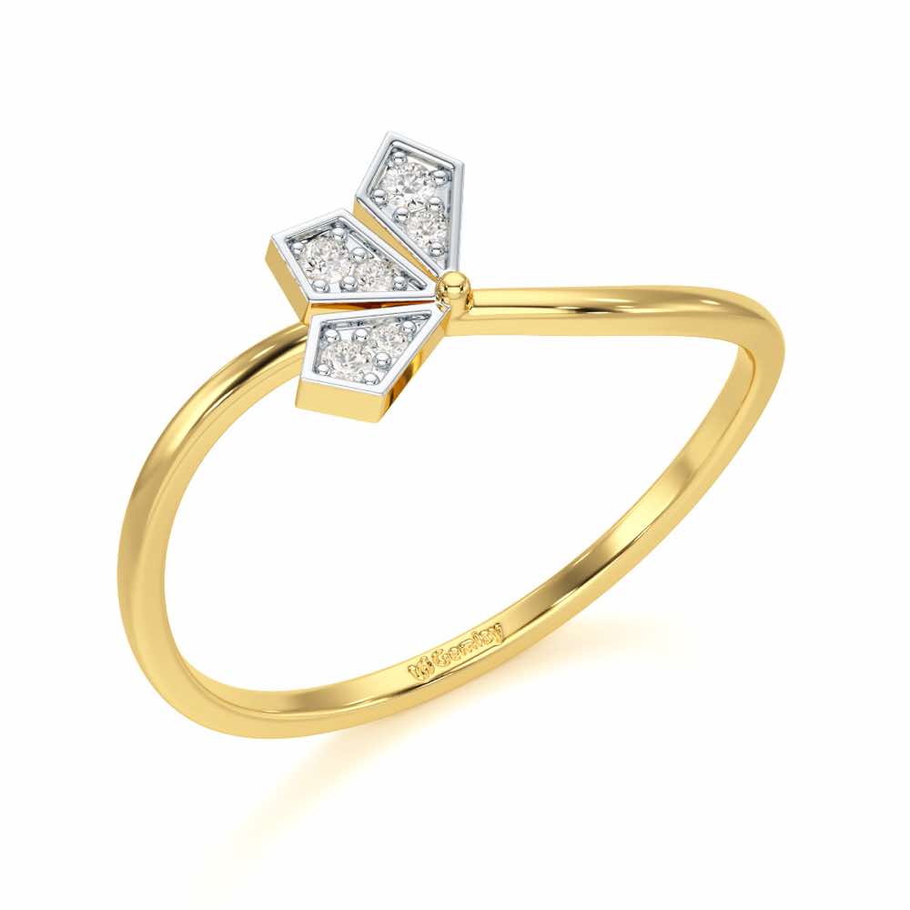 Dazzle Petals Silver Ring - Yellow Gold - Image 1