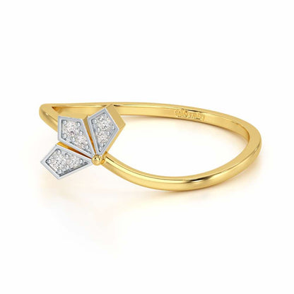 Dazzle Petals Silver Ring - Yellow Gold - Image 2