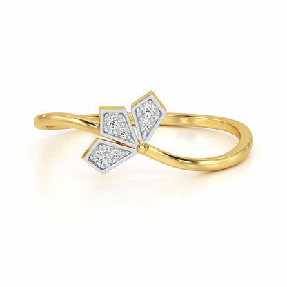 Dazzle Petals Silver Ring - Yellow Gold - Image 4