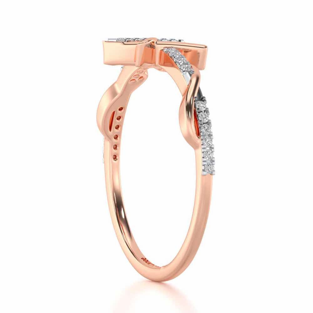 Dazzling A Silver Ring - Rose Gold - Image 3