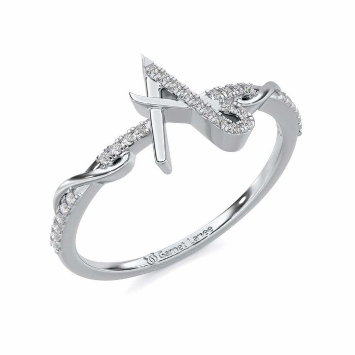 Dazzling A Silver Ring - White Gold - Image 1