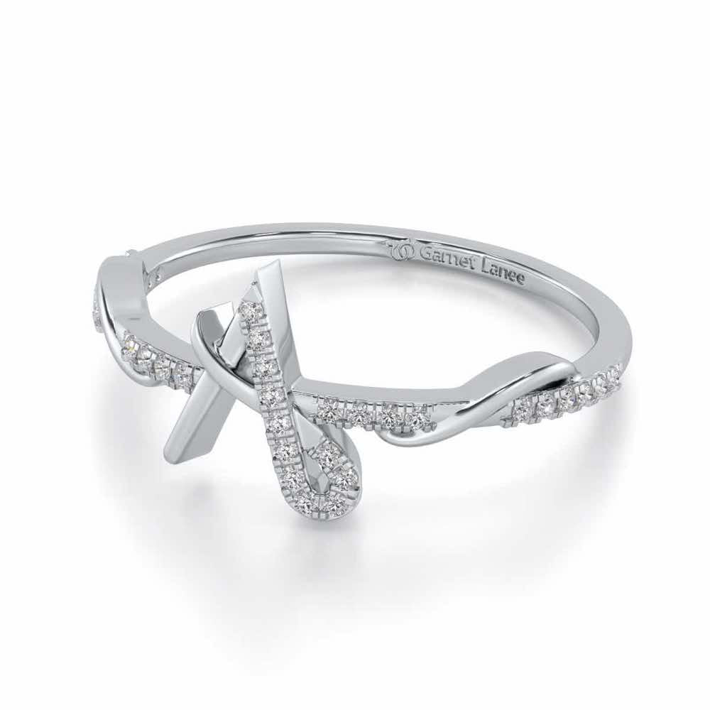 Dazzling A Silver Ring - White Gold - Image 2