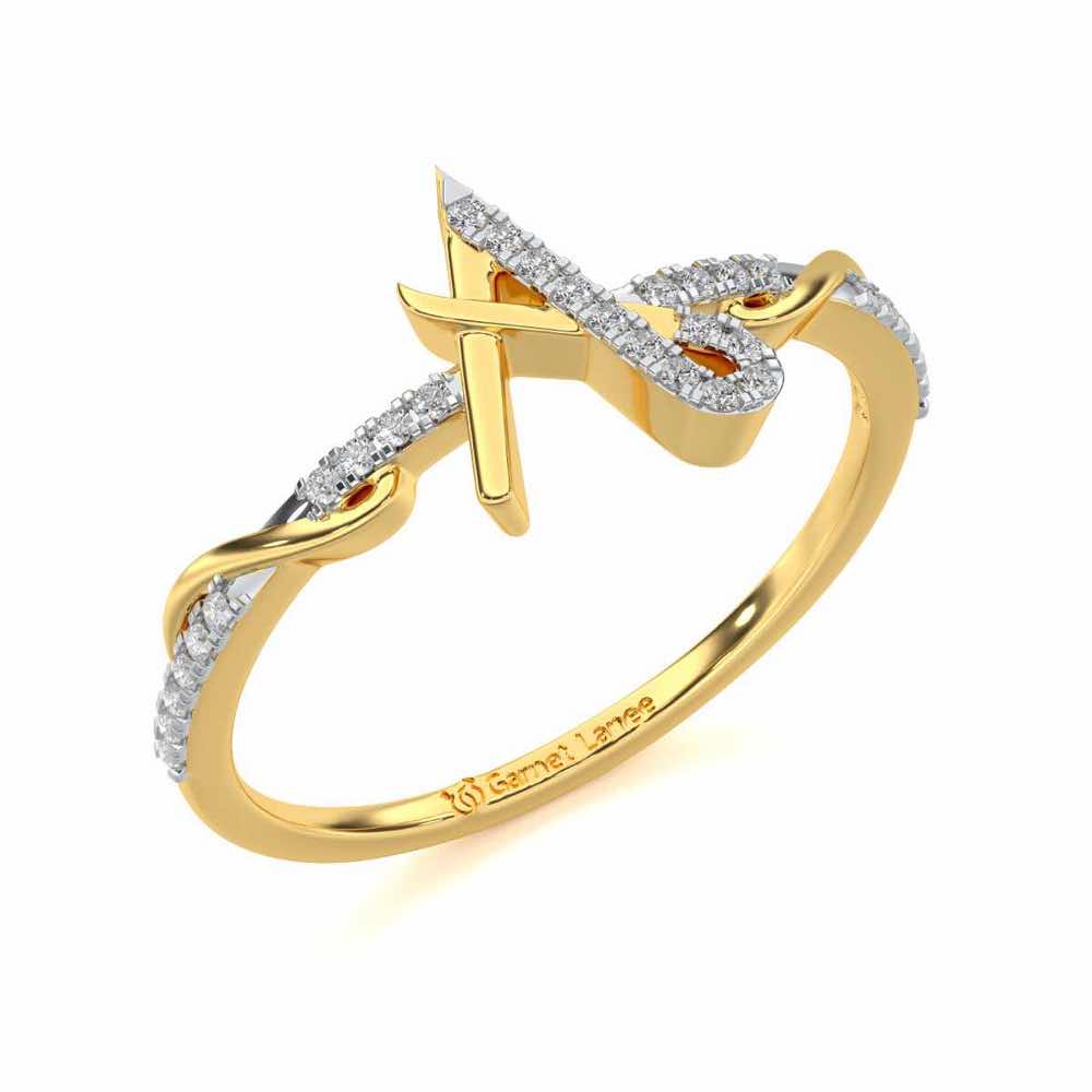 Dazzling A Silver Ring - Yellow Gold - Image 1