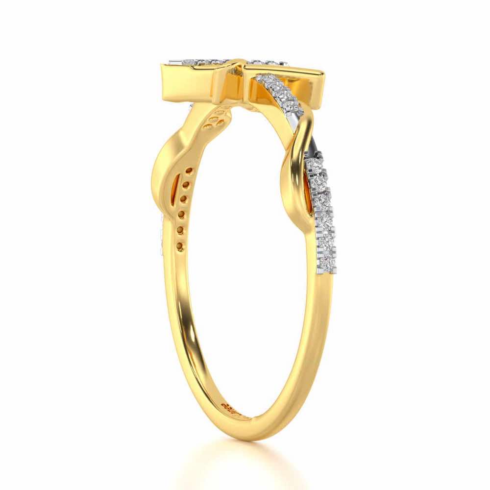 Dazzling A Silver Ring - Yellow Gold - Image 3