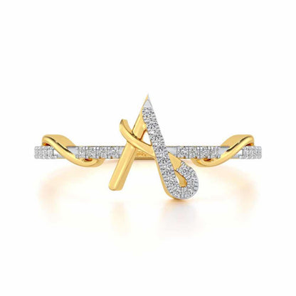 Dazzling A Silver Ring - Yellow Gold - Image 4