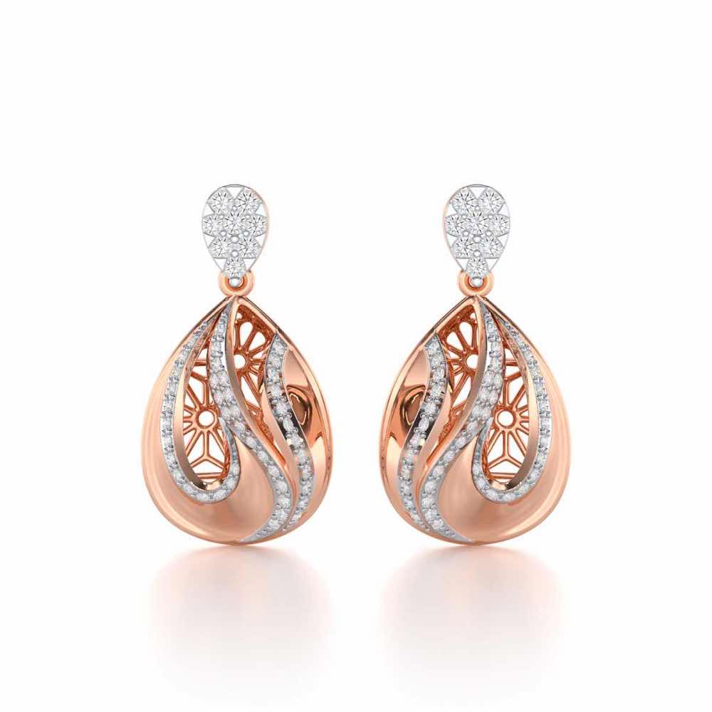 Dazzling Brilliance Silver Earrings - Rose Gold - Image 1