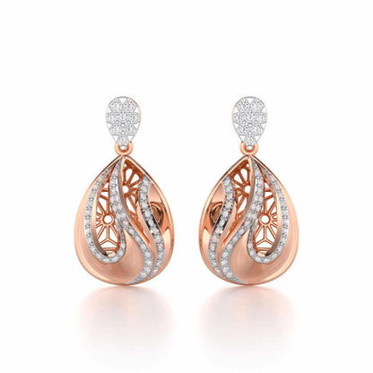 Dazzling Brilliance Silver Earrings - Rose Gold - Image 1