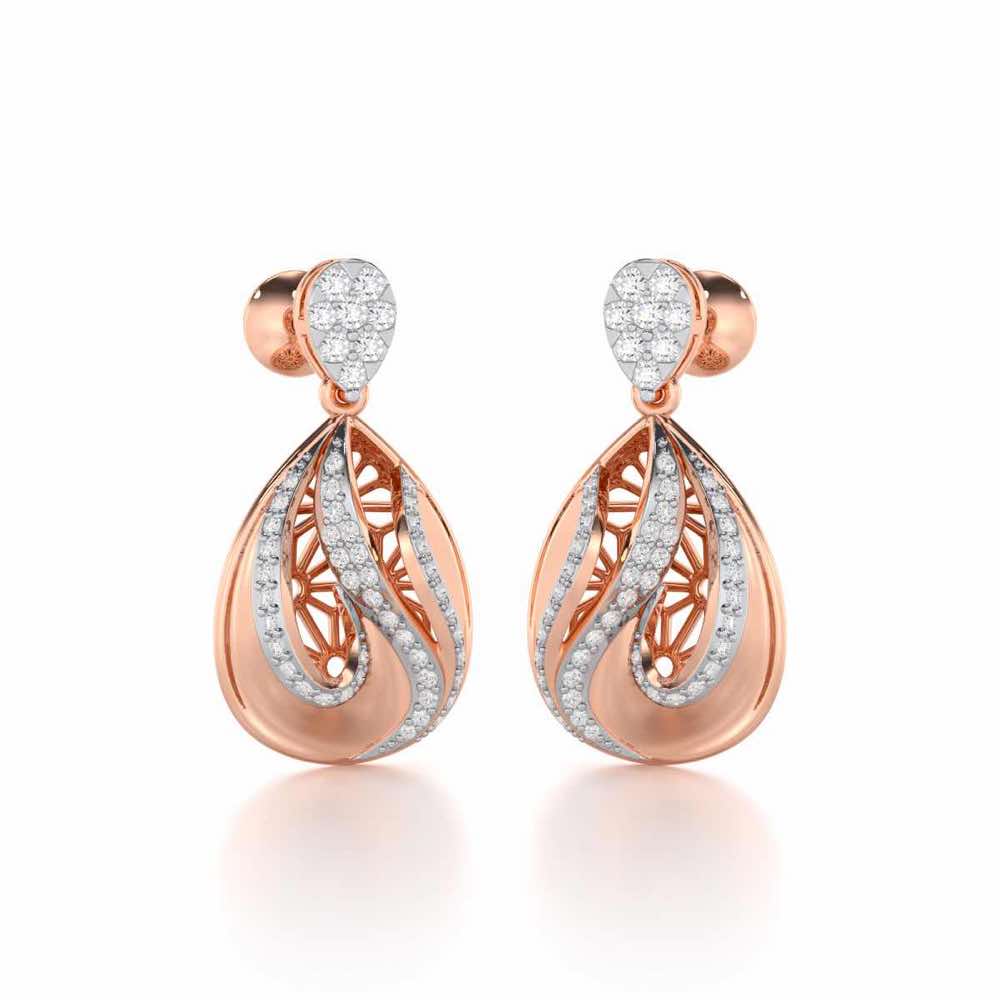 Dazzling Brilliance Silver Earrings - Rose Gold - Image 2