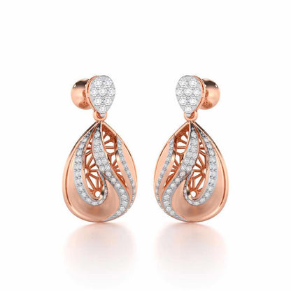 Dazzling Brilliance Silver Earrings - Rose Gold - Image 2