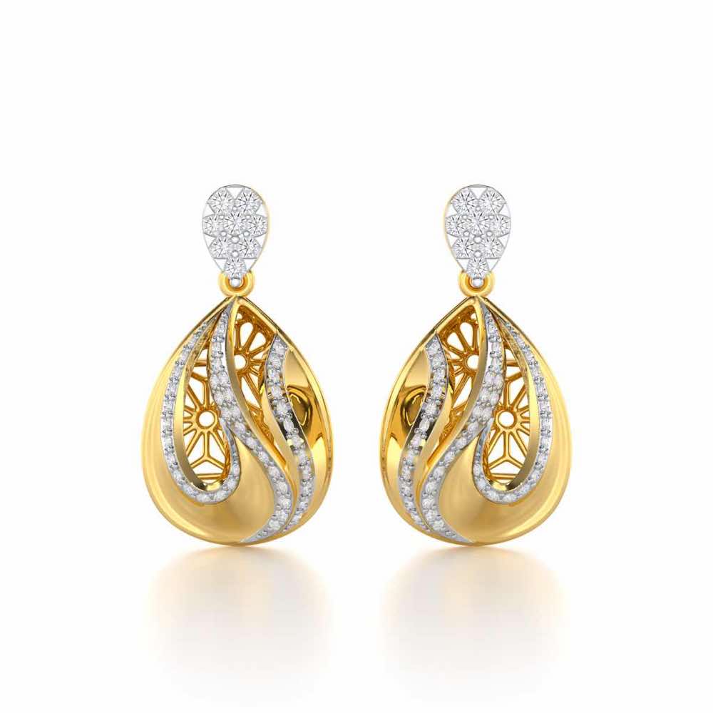 Dazzling Brilliance Silver Earrings - Yellow Gold - Image 1