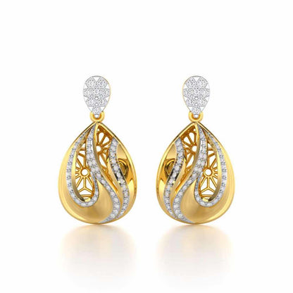 Dazzling Brilliance Silver Earrings - Yellow Gold - Image 1