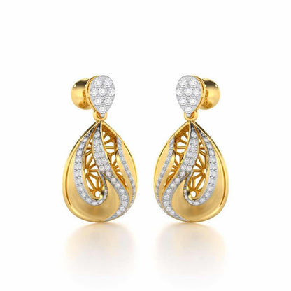 Dazzling Brilliance Silver Earrings - Yellow Gold - Image 2
