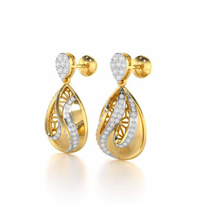 Dazzling Brilliance Silver Earrings - Yellow Gold - Image 3