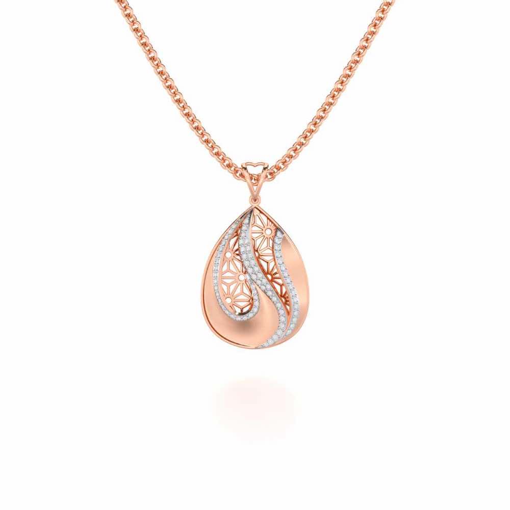 Dazzling Brilliance Silver Pendant - Rose Gold - Image 1