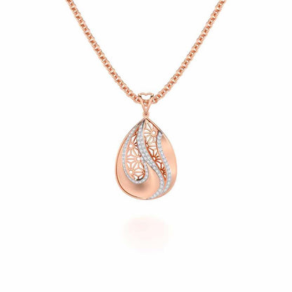 Dazzling Brilliance Silver Pendant - Rose Gold - Image 1