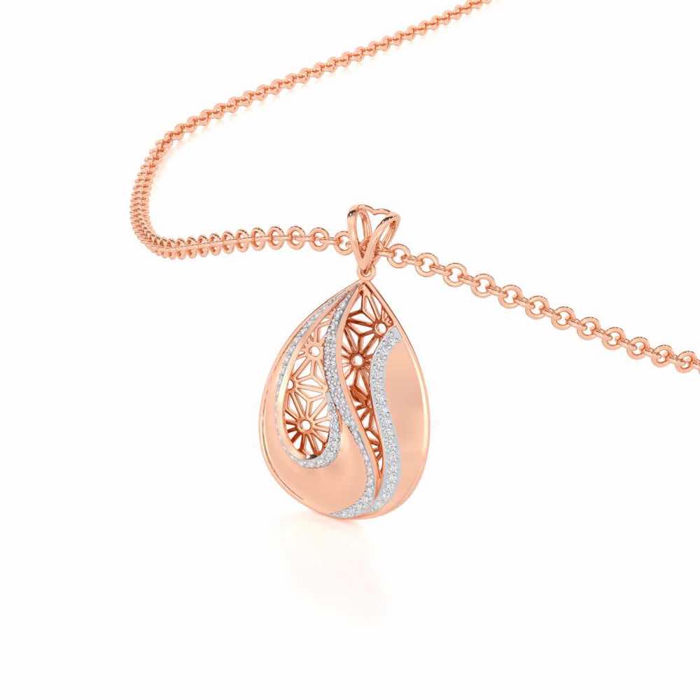 Dazzling Brilliance Silver Pendant - Rose Gold - Image 2