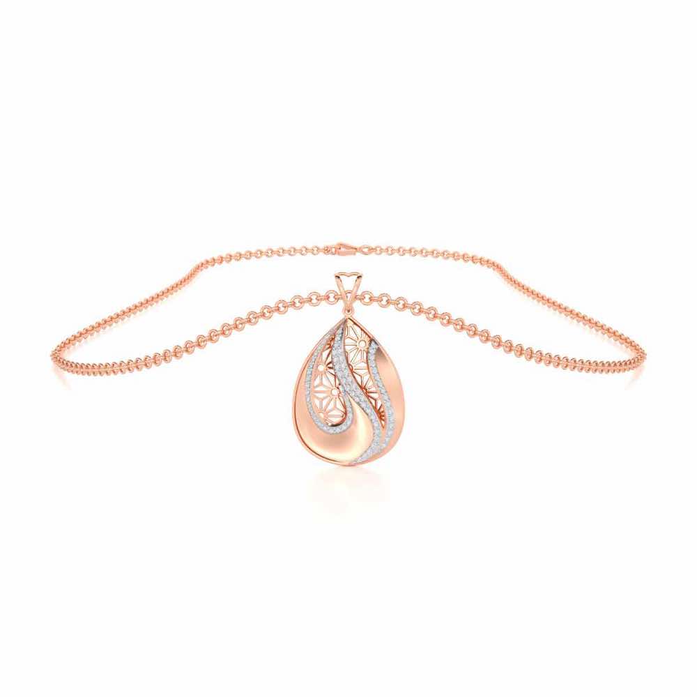 Dazzling Brilliance Silver Pendant - Rose Gold - Image 3