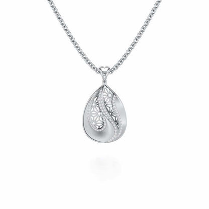 Dazzling Brilliance Silver Pendant - White Gold - Image 1