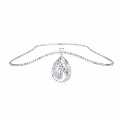 Dazzling Brilliance Silver Pendant - White Gold - Image 3