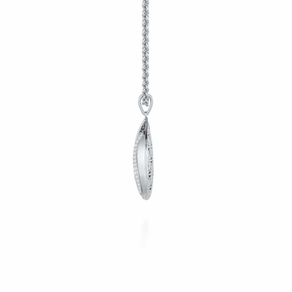 Dazzling Brilliance Silver Pendant - White Gold - Image 4