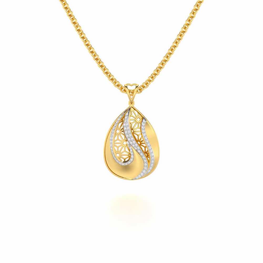 Dazzling Brilliance Silver Pendant - Yellow Gold - Image 1