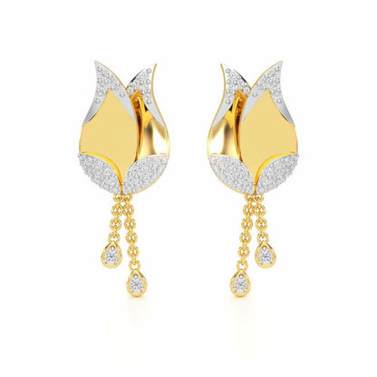 Dazzling Bud Silver Earrings - Yellow Gold - Image 1