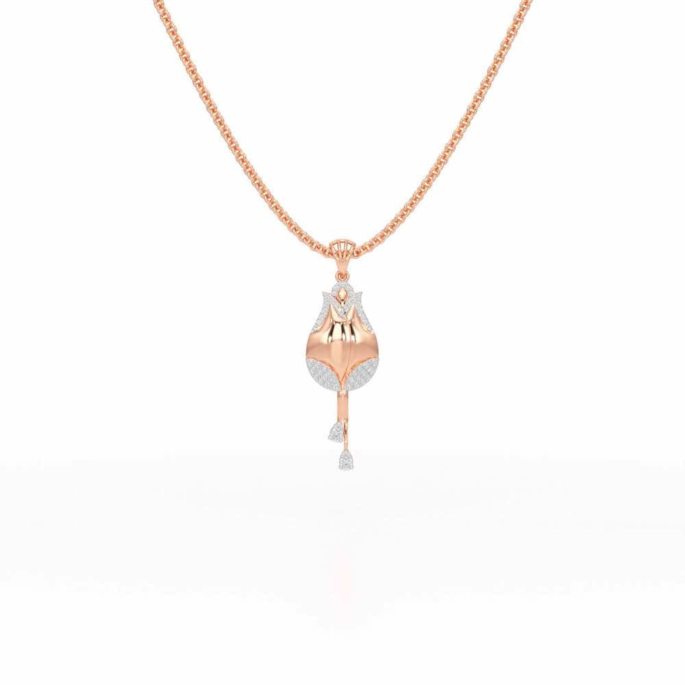 Dazzling Bud Silver Pendant - Rose Gold - Image 1