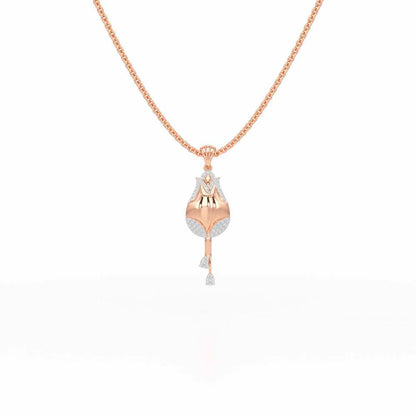 Dazzling Bud Silver Pendant - Rose Gold - Image 1