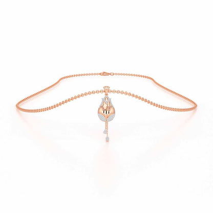 Dazzling Bud Silver Pendant - Rose Gold - Image 3