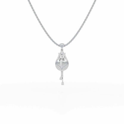 Dazzling Bud Silver Pendant - White Gold - Image 1