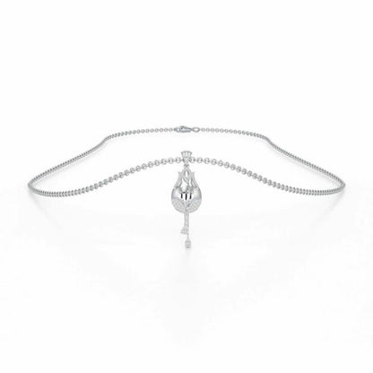 Dazzling Bud Silver Pendant - White Gold - Image 3