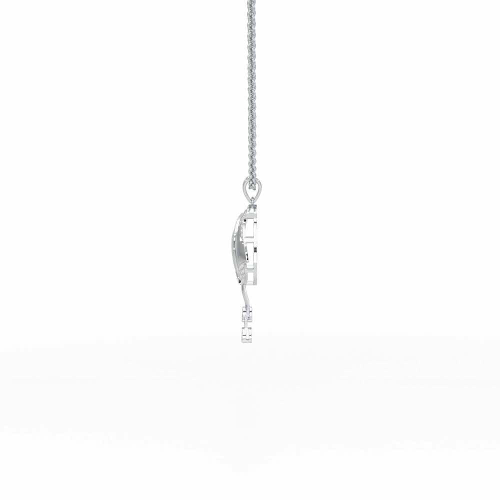 Dazzling Bud Silver Pendant - White Gold - Image 4
