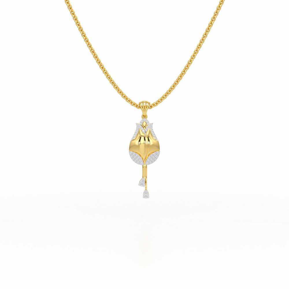 Dazzling Bud Silver Pendant - Yellow Gold - Image 1