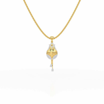 Dazzling Bud Silver Pendant - Yellow Gold - Image 1