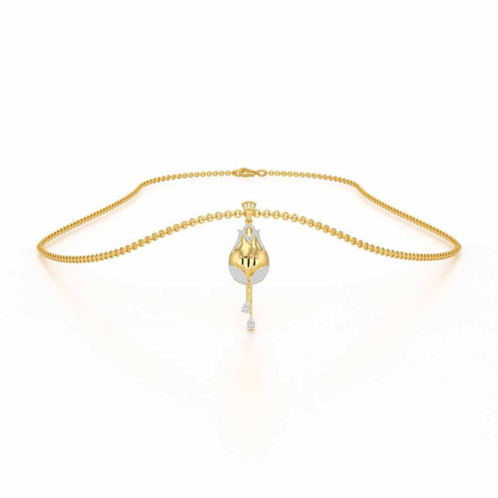 Dazzling Bud Silver Pendant - Yellow Gold - Image 3